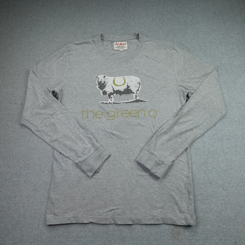 Red Jacket T Shirt Mens M Gray Graphic Long Sleeve The Green O Resort Montana